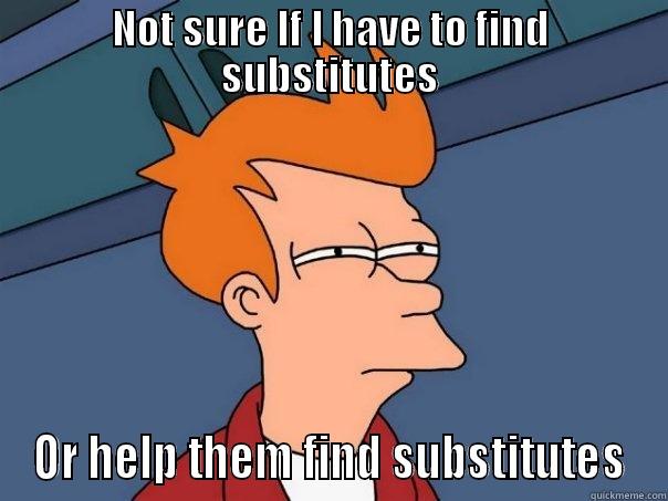 Connector Sub - NOT SURE IF I HAVE TO FIND SUBSTITUTES OR HELP THEM FIND SUBSTITUTES Futurama Fry