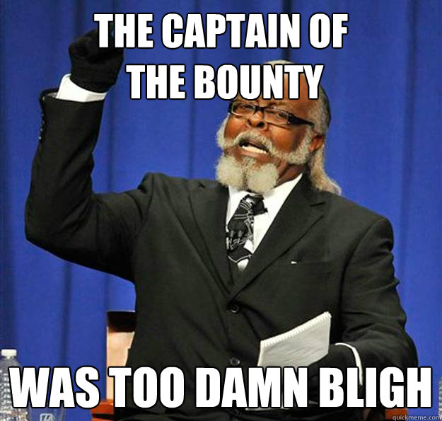 The Captain of
 the Bounty was too damn Bligh  Jimmy McMillan