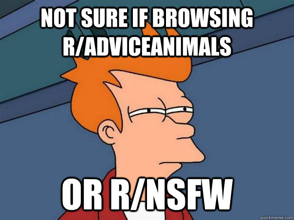 Not sure if browsing R/adviceanimals or r/nsfw  Futurama Fry