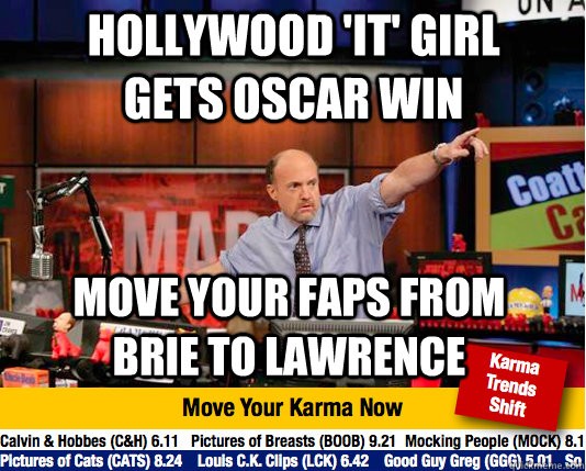 Hollywood 'it' girl gets oscar win move your faps from brie to lawrence - Hollywood 'it' girl gets oscar win move your faps from brie to lawrence  Mad Karma with Jim Cramer