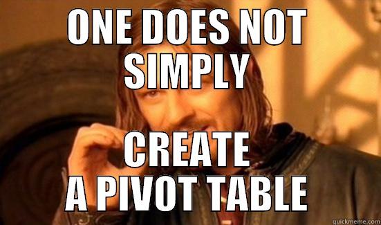 Boromir pivot table - ONE DOES NOT SIMPLY CREATE A PIVOT TABLE Boromir