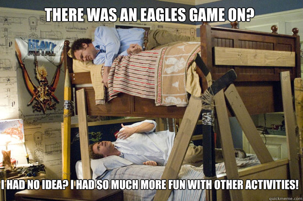 THere was an eagles game on?  I had no idea? I had so much more fun with other activities!  Step Brothers Activities