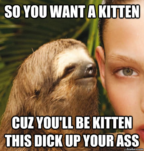 so you want a kitten cuz you'll be kitten this dick up your ass  rape sloth