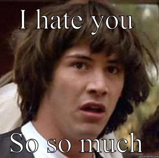 Hate you so much - I HATE YOU SO SO MUCH conspiracy keanu