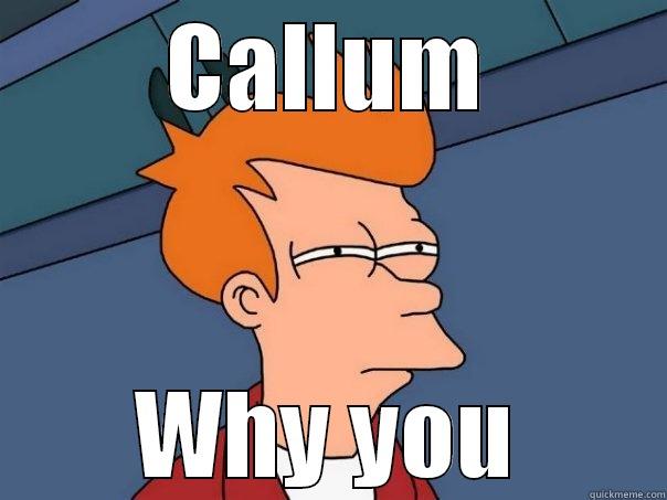 funny meme from quick meme - CALLUM WHY YOU Futurama Fry