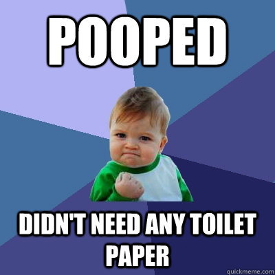 Pooped Didn't need any Toilet Paper  Success Kid