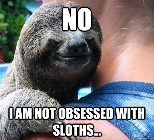 No I am not obsessed with sloths...  Suspiciously Evil Sloth