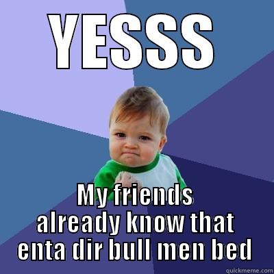 YESSS MY FRIENDS ALREADY KNOW THAT ENTA DIR BULL MEN BED Success Kid