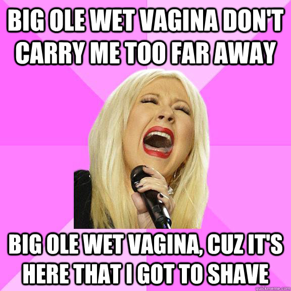 Big ole wet vagina don't carry me too far away Big ole wet vagina, cuz it's here that i got to shave  Wrong Lyrics Christina