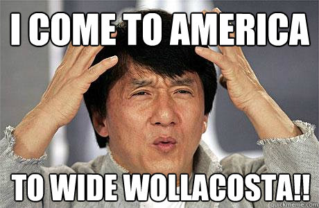 I come to America to wide wollacosta!!  EPIC JACKIE CHAN