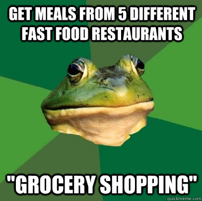 Get meals from 5 different fast food restaurants 