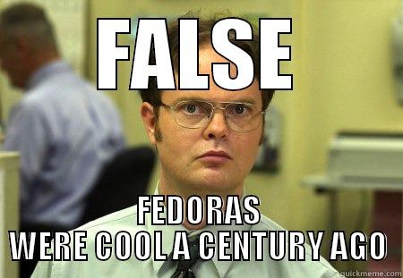 FALSE FEDORAS WERE COOL A CENTURY AGO Dwight