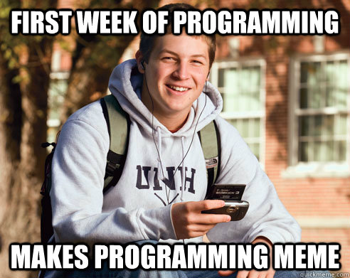 first week of programming  makes programming meme - first week of programming  makes programming meme  College Freshman