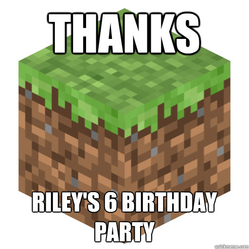 thanks Riley's 6 Birthday Party
  