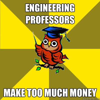 ENGINEERING PROFESSORS MAKE TOO MUCH MONEY - ENGINEERING PROFESSORS MAKE TOO MUCH MONEY  Observational Owl