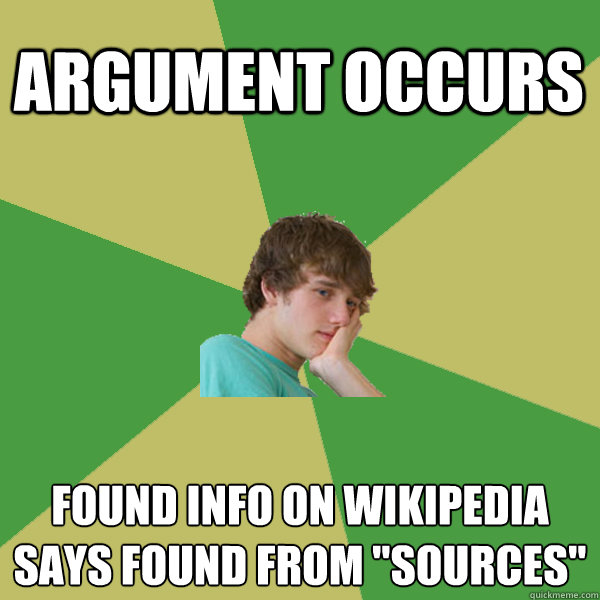 argument occurs found info on wikipedia
says found from 