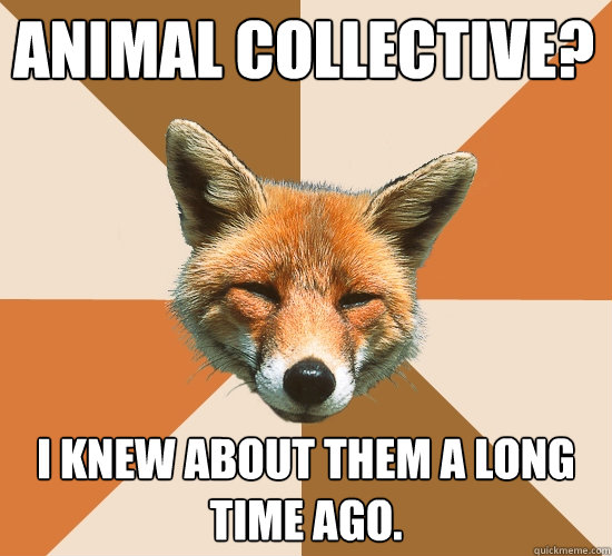 Animal Collective? I knew about them a long time ago.  Condescending Fox