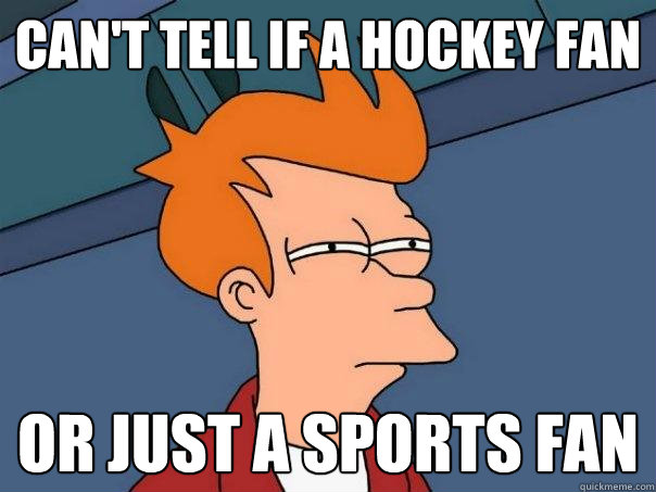 Can't tell if a hockey fan or just a sports fan  Futurama Fry