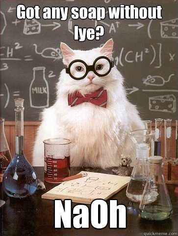 Got any soap without lye? NaOh - Got any soap without lye? NaOh  Chemistry Cat