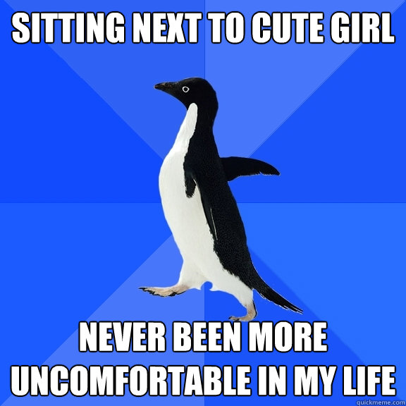 Sitting next to cute girl Never been more uncomfortable in my life  Socially Awkward Penguin