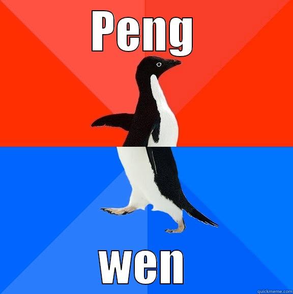 PENG WEN Socially Awesome Awkward Penguin