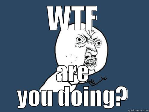 Cool meme - WTF ARE YOU DOING? Y U No