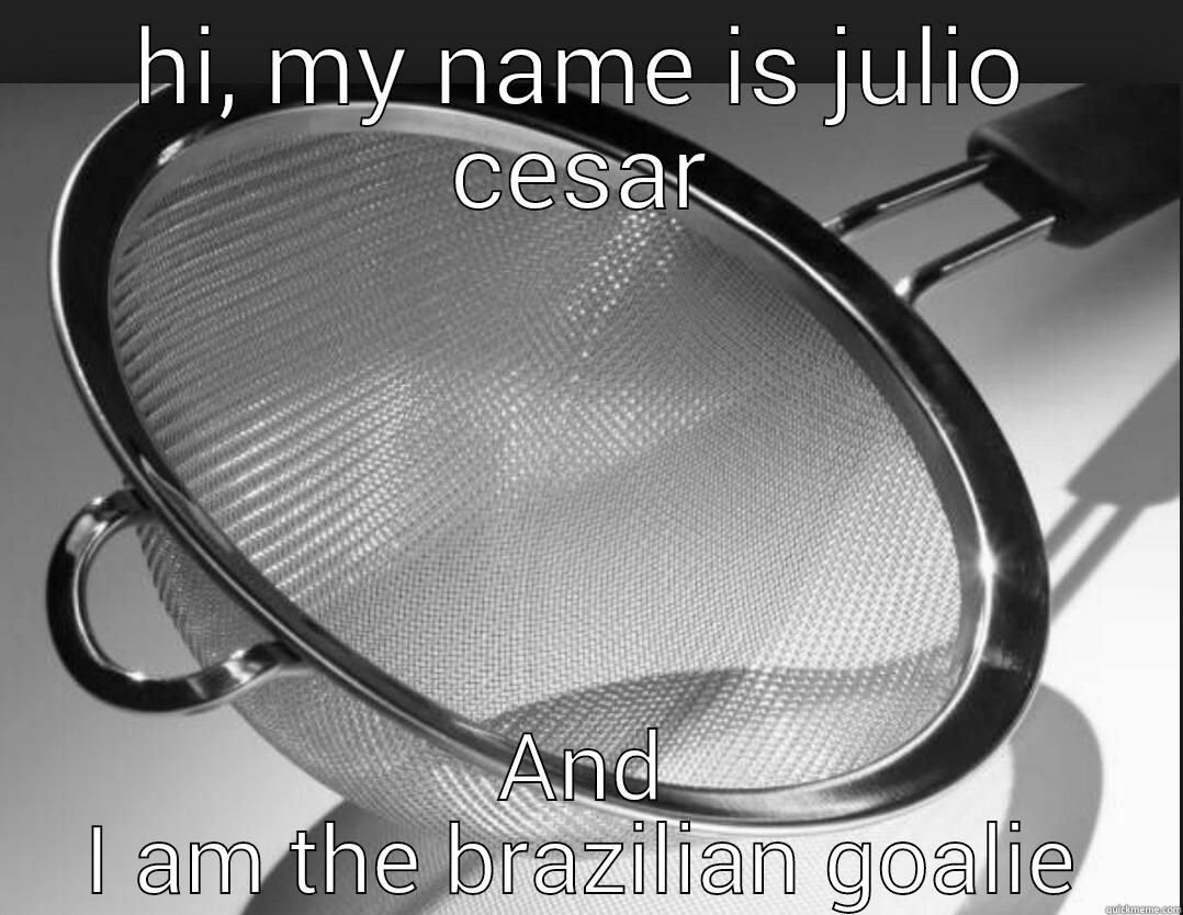 HI, MY NAME IS JULIO CESAR AND I AM THE BRAZILIAN GOALIE Misc