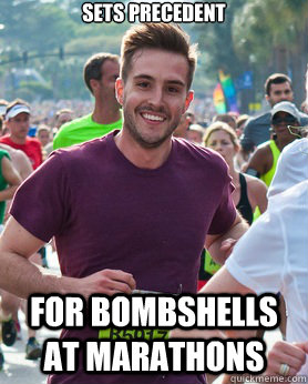 sets precedent for bombshells at marathons  Ridiculously photogenic guy