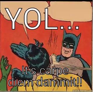 carpe diem dammit - YOL... IT'S CARPE DIEM DAMMIT!! Slappin Batman