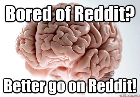 Bored of Reddit? Better go on Reddit!   Scumbag Brain