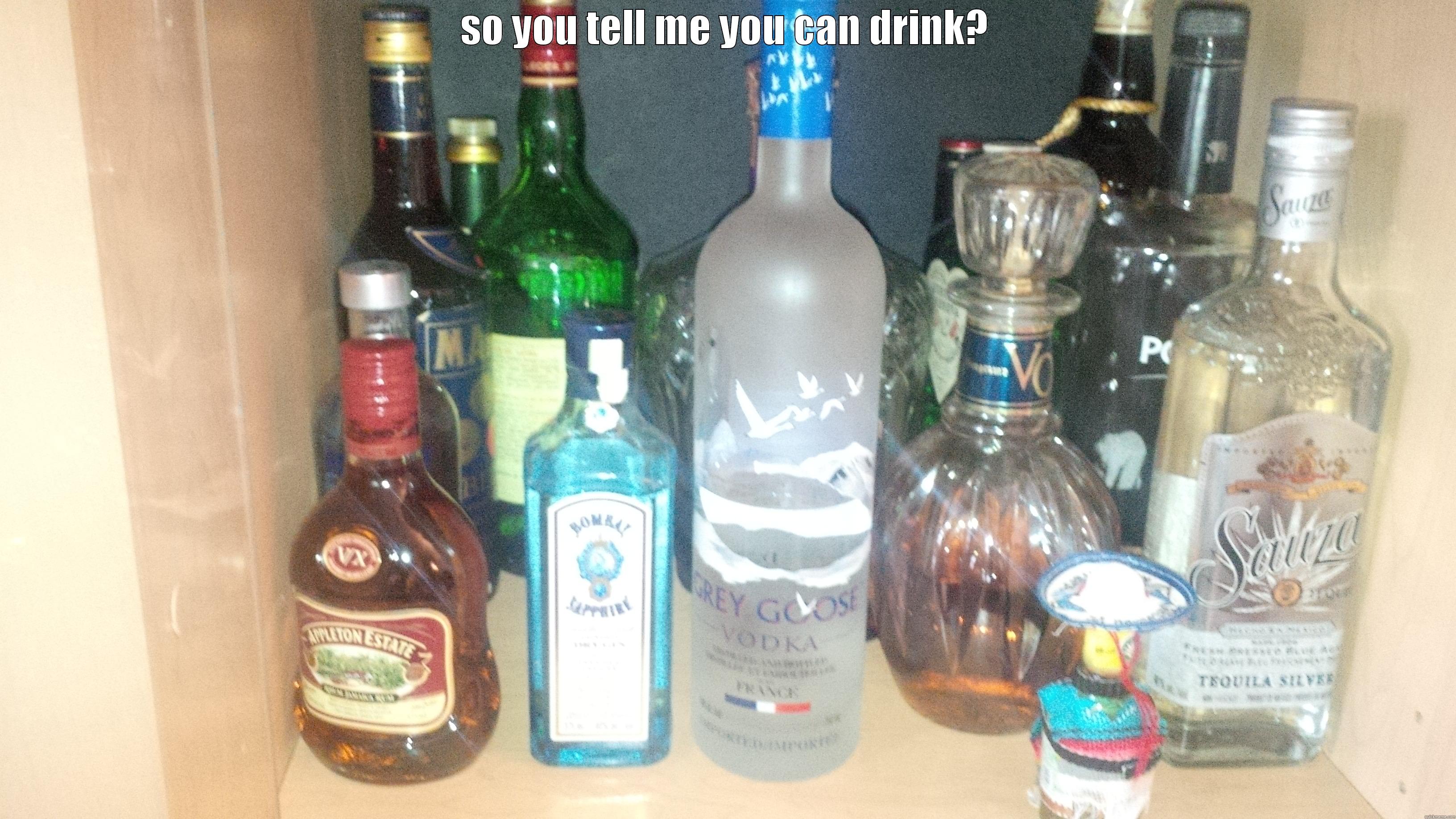 SO YOU TELL ME YOU CAN DRINK?  Misc