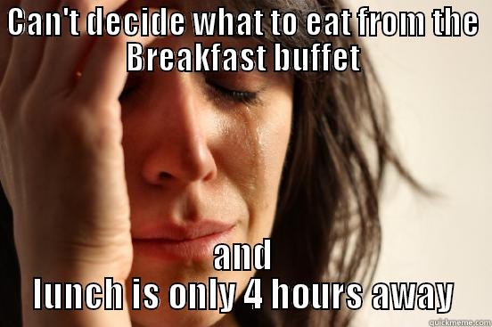 CAN'T DECIDE WHAT TO EAT FROM THE BREAKFAST BUFFET AND LUNCH IS ONLY 4 HOURS AWAY First World Problems