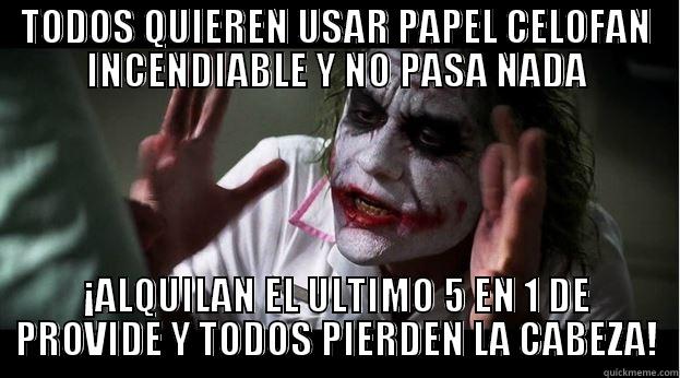 TODOS QUIEREN USAR PAPEL CELOFAN INCENDIABLE Y NO PASA NADA ¡ALQUILAN EL ULTIMO 5 EN 1 DE PROVIDE Y TODOS PIERDEN LA CABEZA! Joker Mind Loss