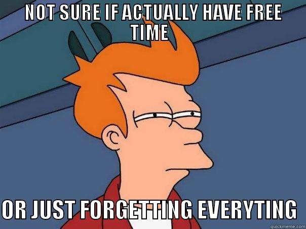  NOT SURE IF ACTUALLY HAVE FREE TIME   OR JUST FORGETTING EVERYTING  Futurama Fry