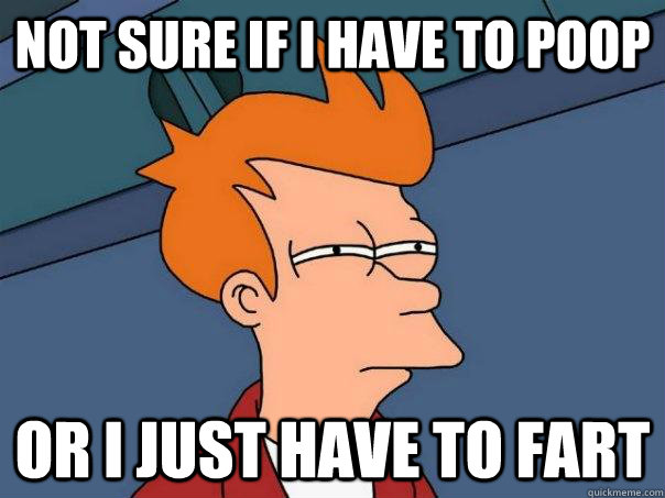 Not sure if I have to poop Or I just have to fart  Futurama Fry