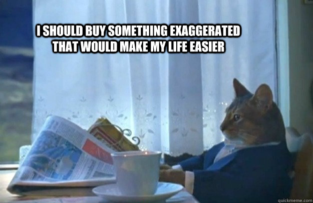 I should buy something exaggerated that would make my life easier   Sophisticated Cat