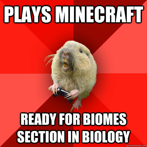 Plays minecraft Ready for biomes section in biology  Gaming Gopher