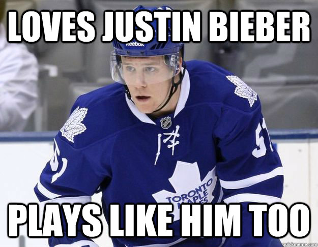 Loves Justin Bieber Plays like him too  Jake Gardiner