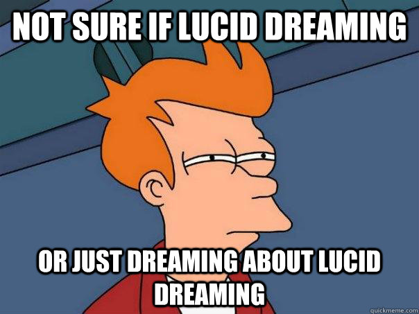 Not sure if lucid dreaming or just dreaming about lucid dreaming  Futurama Fry