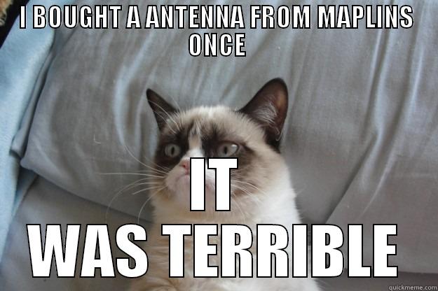 I BOUGHT A ANTENNA FROM MAPLINS ONCE IT WAS TERRIBLE Grumpy Cat