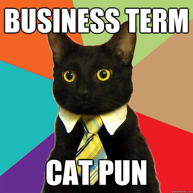 business term cat pun  Business Cat