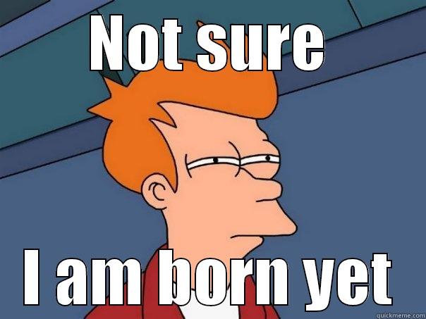 am I alive - NOT SURE I AM BORN YET Futurama Fry