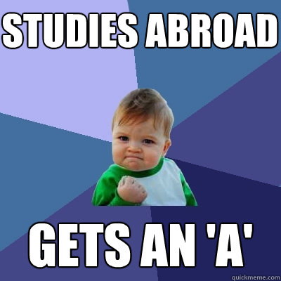 Studies Abroad Gets an 'A'  Success Kid