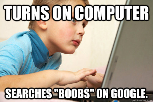 Turns on computer Searches 