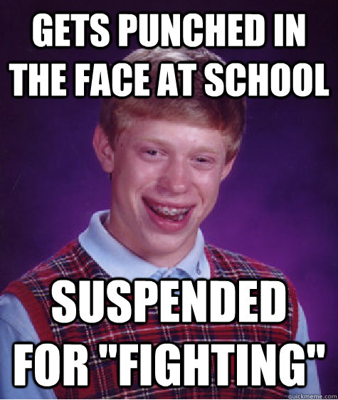 Gets punched in the face at school suspended for 