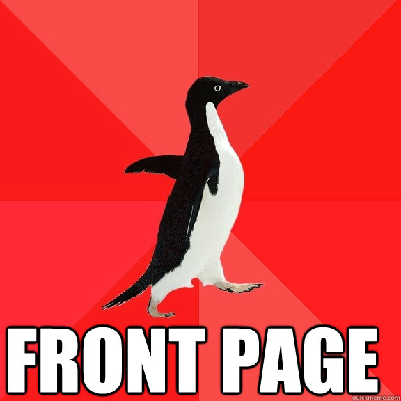  front page  Socially Awesome Penguin