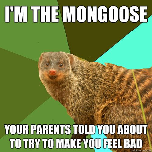 i'm the mongoose your parents told you about to try to make you feel bad  Supercrip Mongoose