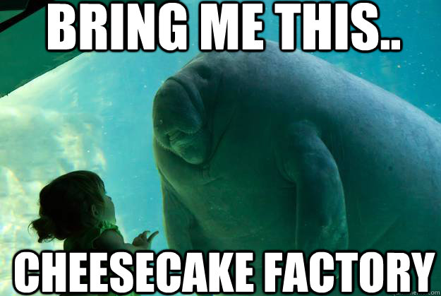 Bring me this.. Cheesecake factory  Overlord Manatee