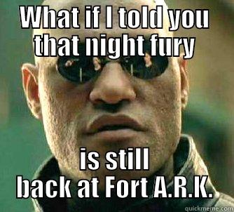 WHAT IF I TOLD YOU THAT NIGHT FURY IS STILL BACK AT FORT A.R.K. Matrix Morpheus