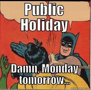 PUBLIC HOLIDAY DAMN, MONDAY TOMORROW... Slappin Batman